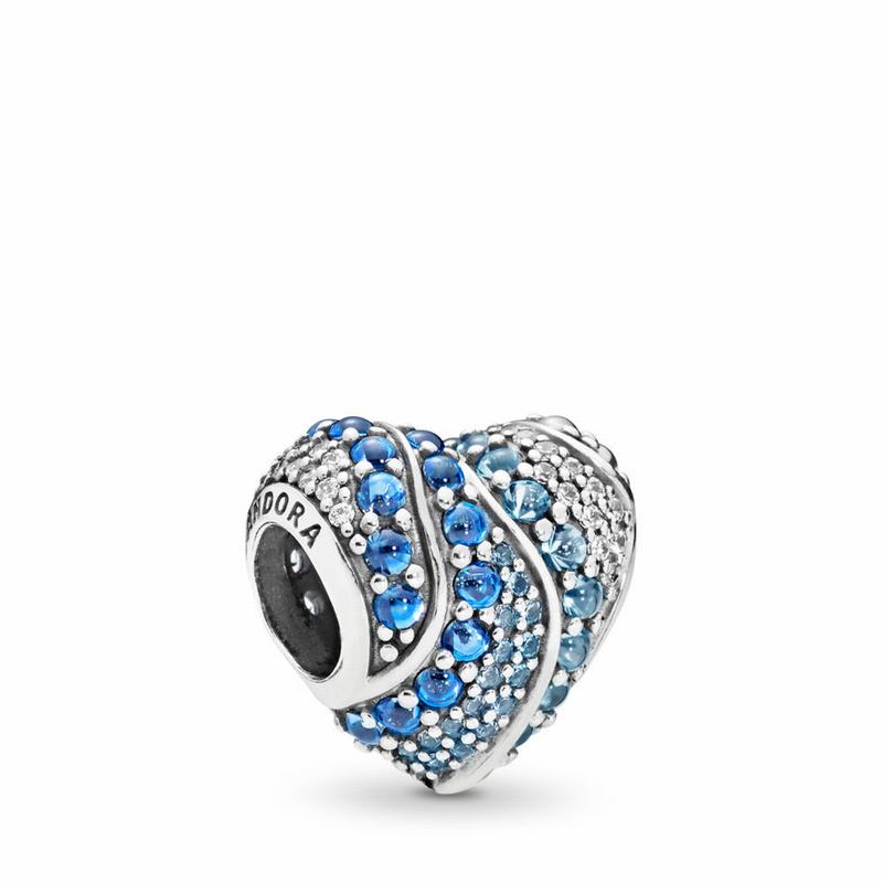 Pandora Aqua Heart Charm Silver Egypt LG6479853
